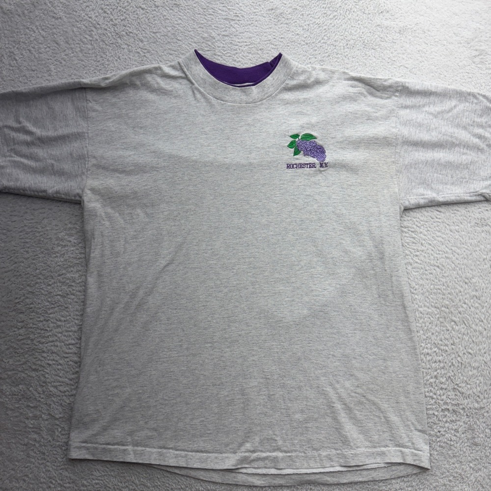 Vintage Signal Sport Rochester NY Lilac Embroidered Shirt Mens XL Double Neck